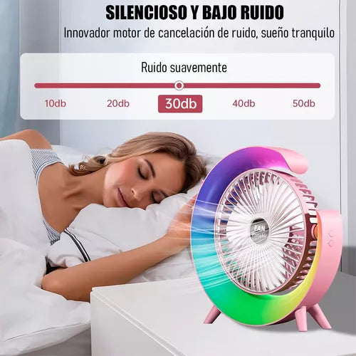 RainbowMagic™  Ventilador de escritorio con Luz LED