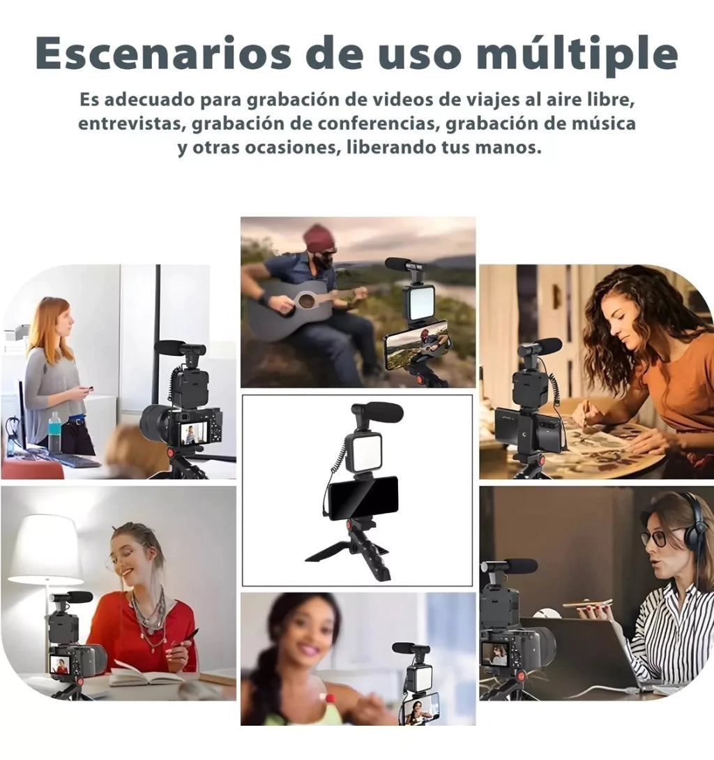 Kit de vlogging™ Set estudio de trípode para Streaming